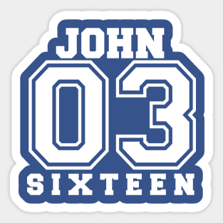 John 3 16 white Sticker